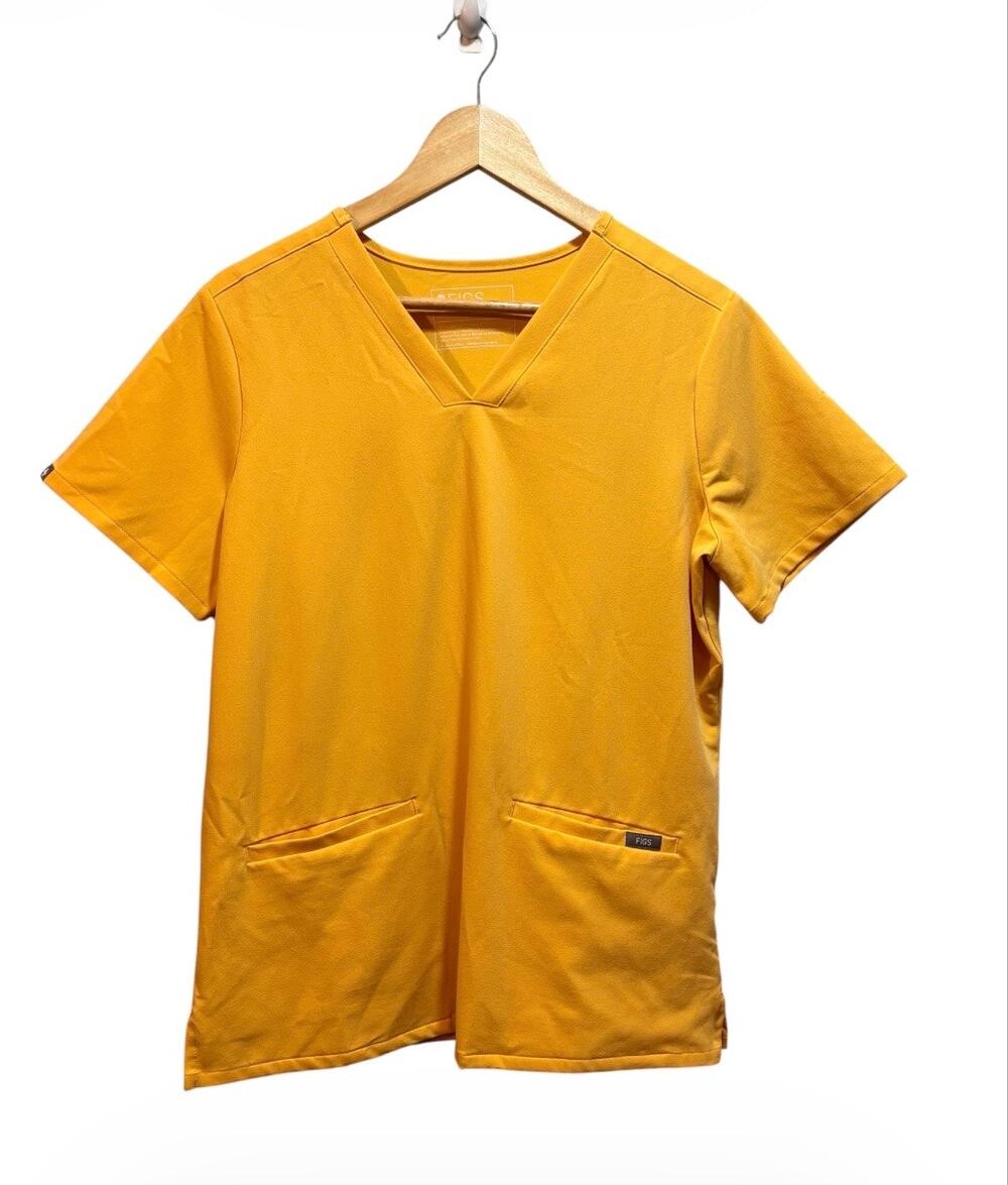 Figs Women's V-Neck Scrub Top. Dandilion Color. Medium